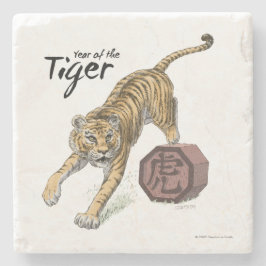 Året för Tiger China Zodiac Animal Art Stenunderlägg