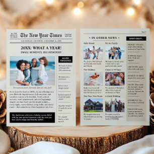 Året i backspegeln Gott Nytt År Tidning Julkort