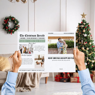 Året i backspegeln Jul Tidning Flerfoton Helgkort