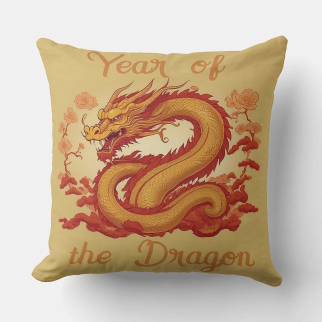 Året i Dragon Dekorativ kudde (Framsida)