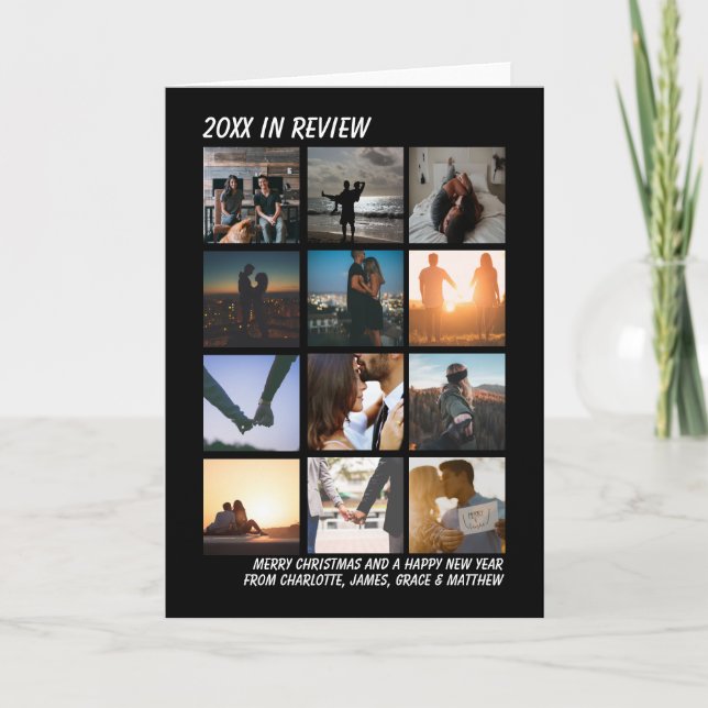 Året i recension 12 Fotojul - nyår Helgdag Helgkort (Framsida)