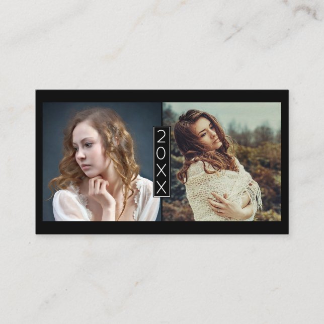 Året in för det kända kortet för studenten sätter visitkort (Framsida)