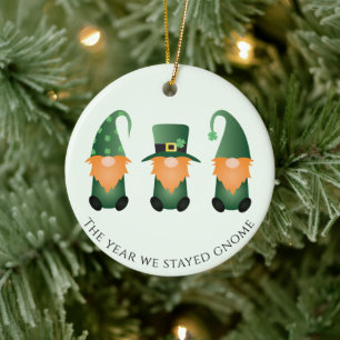 Året som vi sparade Gnome-St patricks day Julgransprydnad Keramik