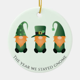Året som vi sparade Gnome-St patricks day Julgransprydnad Keramik