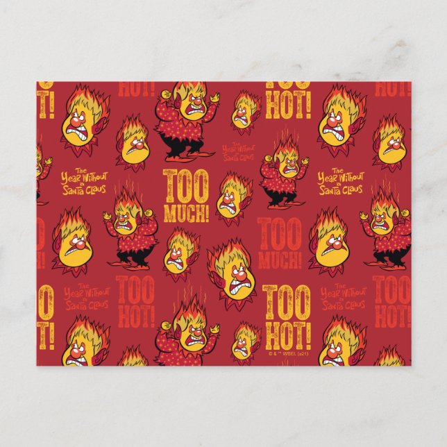 ÅRET UTAN EN TOMTE CLAUS™ Värme Misär Mönster Helg Vykort (Framsida)