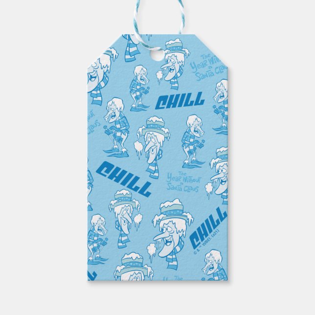 ÅRET UTAN JULTOMTEN™ Snö Miser Mönster Presentetikett (Framsidan)