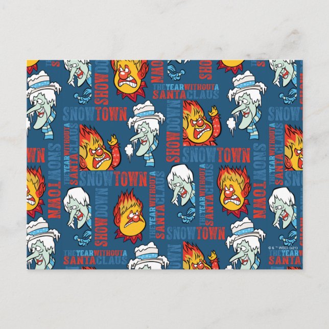 ÅRET UTAN JULTOMTEN™ Snowtown Showdown Helg Vykort (Framsida)