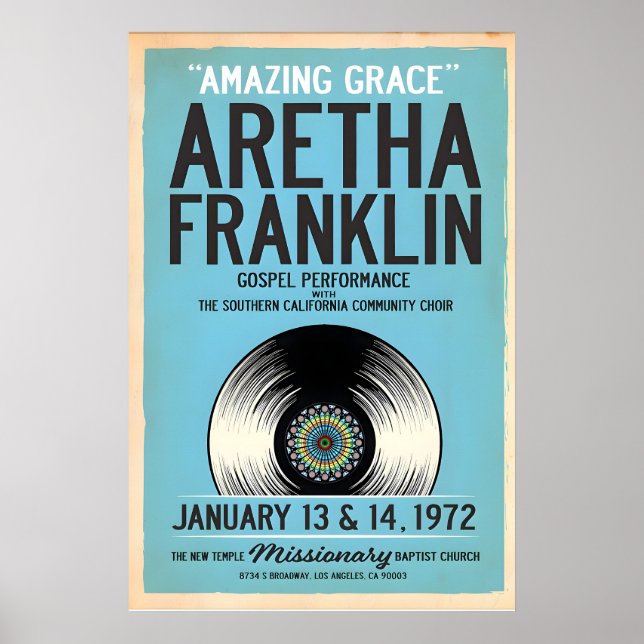 Aretha Franklin, Amazing Grace, Originaltryck Poster (Framsidan)