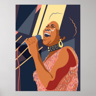 Aretha Franklin porträtt Poster