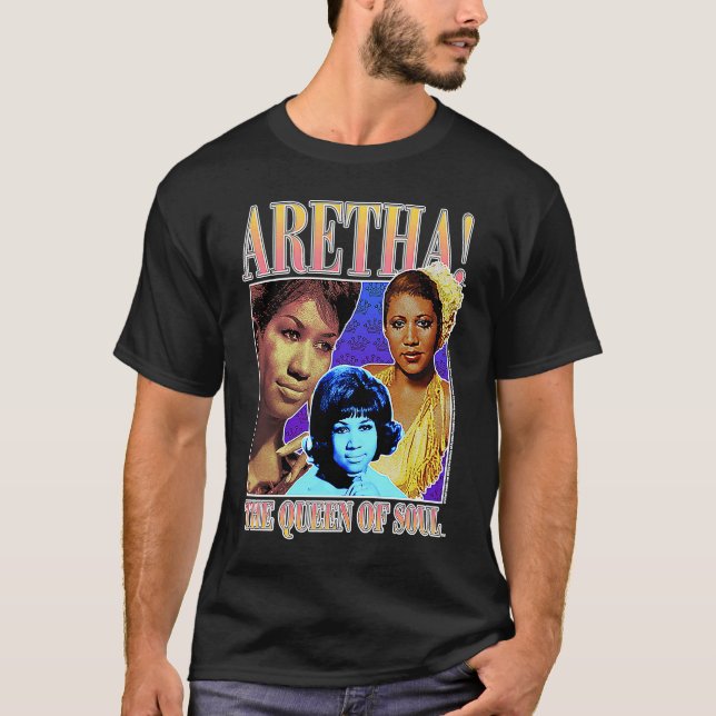 Aretha Franklin Triple Queen of Soul T Shirt (Framsida)