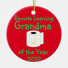 Årets farmor för fjärrutbildning julgransprydnad keramik