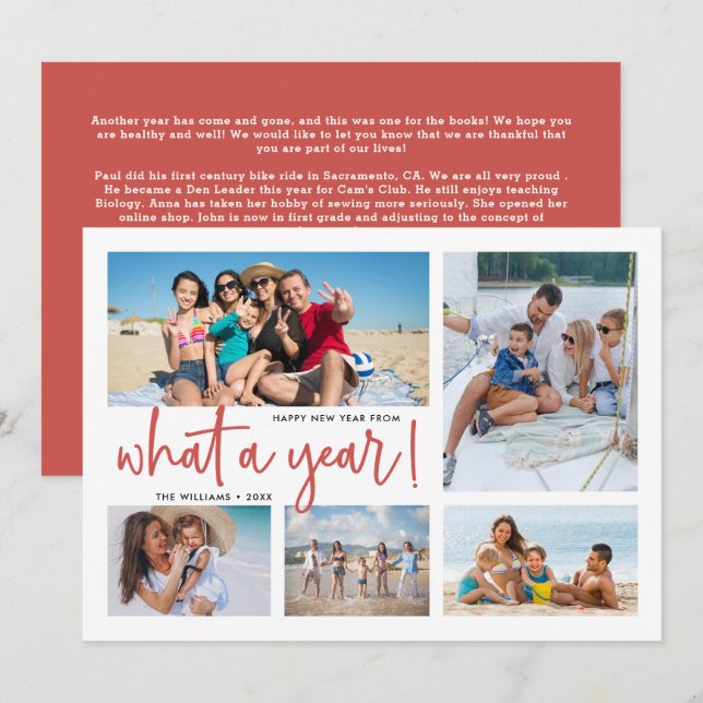 Årets fotokollage Årssammanfattning Julkort (Fram/baksida)