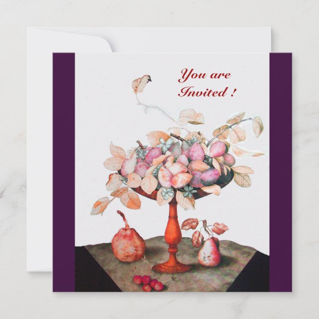 ÅRETS FRUKTER  / BLOMMAR, BESKÄRS OCH LÖV INBJUDNINGAR (Framsida)