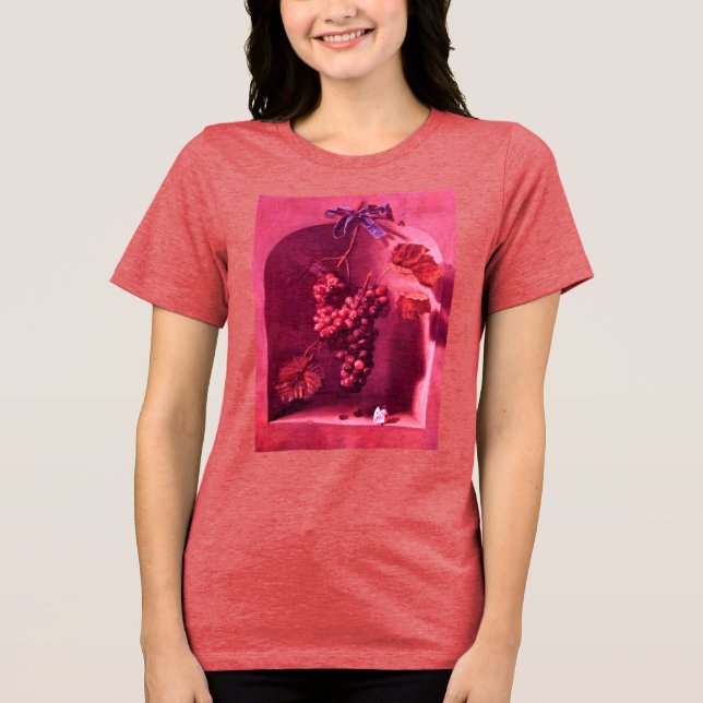 ÅRETS FRUKTER /HÄNGANDE DRUVOR OCH FJÄRIL Rosa Tee (Framsida)