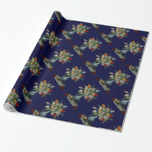 ÅRETS FRUKTER / TULPANER ,Blå Presentpapper