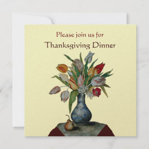 ÅRETS FRUKTER / TULPANER Thanksgiving Dinner guld Inbjudningar