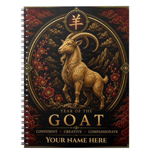 Årets get personaliserade zodiak anteckningsbok (Framsidan)