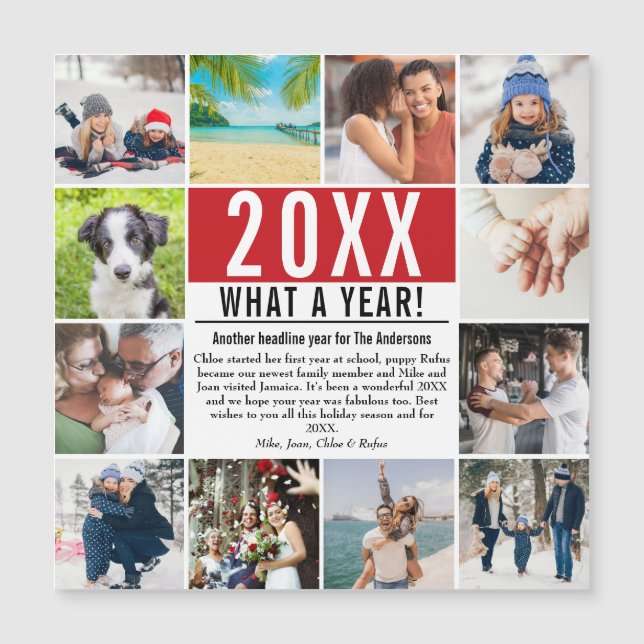 Årets höjdpunkter 12 Foto Familj Julkort (Framsida)