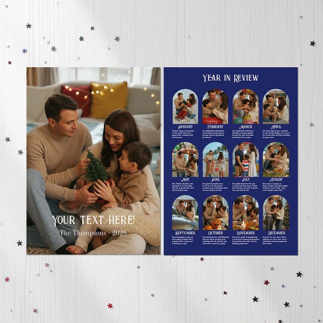 Årets höjdpunkter 12 Foto Familj Julkort (Year in Review 12 Photo Family Holiday Card)