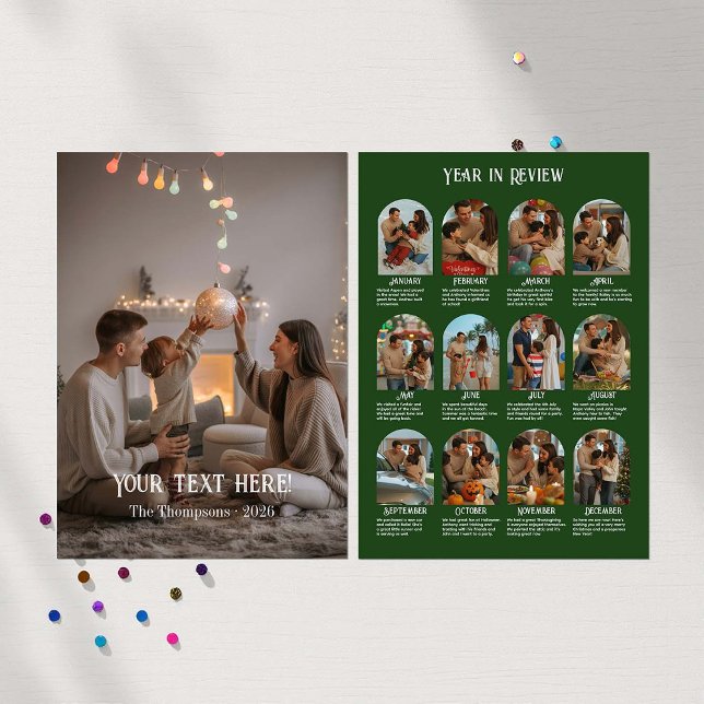 Årets höjdpunkter 12 Foto Familj Julkort (Year in Review 12 Photo Family Holiday Card)