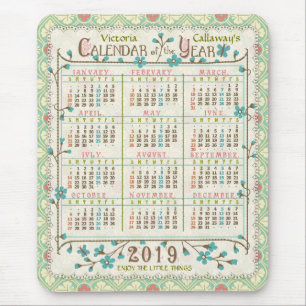 Årets kalender Victorian Art nouveau 2019  Anpass Musmatta