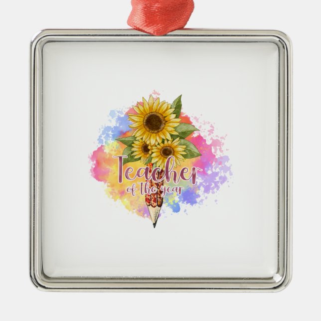 Årets lärare julgransprydnad metall (Framsidan)