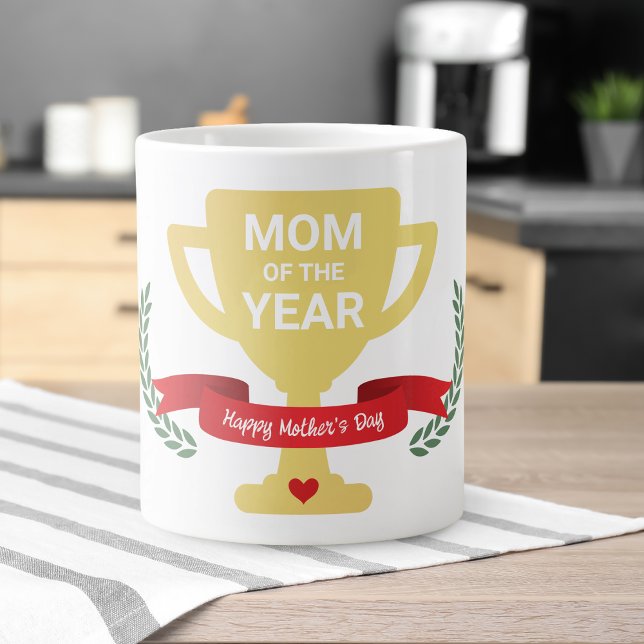 Årets mamma mors dag jumbo mugg (Mom Of The Year Mother's Day Giant Coffee Mug)