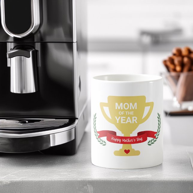 Årets mamma mors dag kaffemugg (Mom Of The Year Mother's Day Coffee Mug)