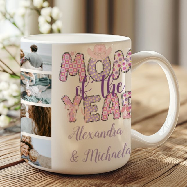 Årets mamma Pastell Blommig 12 Foto  Kaffemugg (Skapare uppladdad)