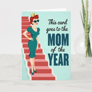 Årets mamma retro stil kort