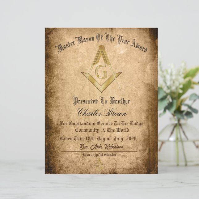 Årets mästarmurare-certifikat  (Stående Fram)