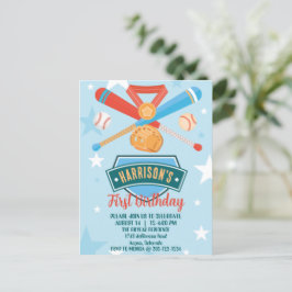 Årets nykomling baseboll 1-års födelsedag vykort