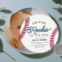 Årets nykomling baseboll 1-års födelsedagsfoto