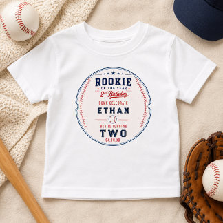 Årets nykomling baseboll 2-årsdag barn t shirt