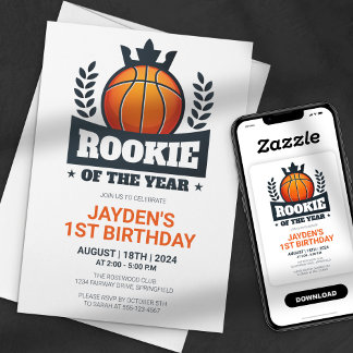 Årets nykomling Basket 1-årsdag Inbjudningar