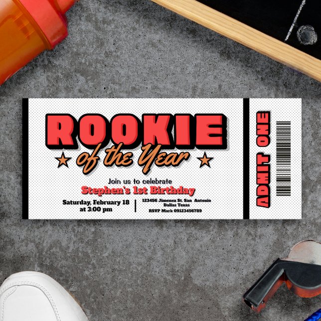Årets nykomling - Biljett till basketbollsmatch Inbjudningar (Rookie of the Year - Basketball Ticket Invitation)