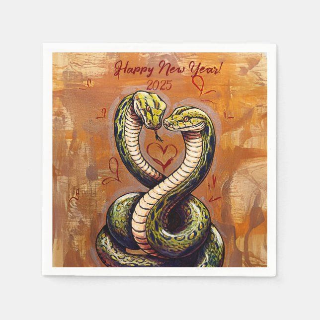 Årets önskan för Kärlek 2025 års träsnake Pappersservett (Framsidan)