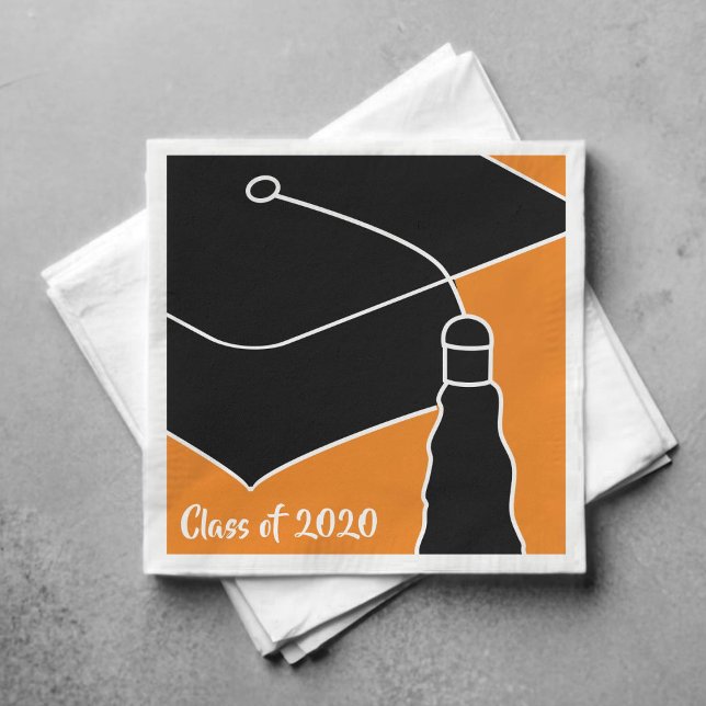Årets Orange av Grad Cap-klass och svart Pappersservett (Skapare uppladdad)