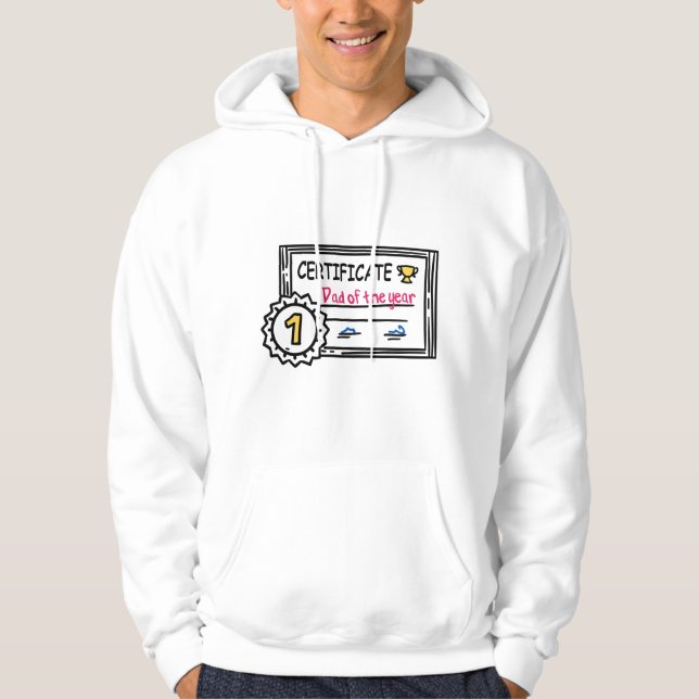 Årets pappa-certifikat fadersdagsutmärkelse hoodie (Framsida)