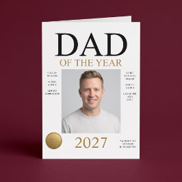 Årets pappa Foto (endast vit) Fars dag Kort