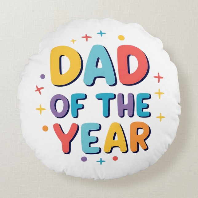 Årets pappa – Roligt fadersdagspresent Rund Kudde (Framsidan)