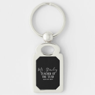 Årets Personlig Modern Text Gift Rektangulärt Silverfärgad Nyckelring