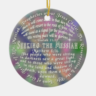Årets professur Jesus ISAIAH 11:10 Matthew 4:16 Julgransprydnad Keramik