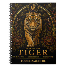 Årets Tiger Personliga Zodiak Notisbok Anteckningsbok