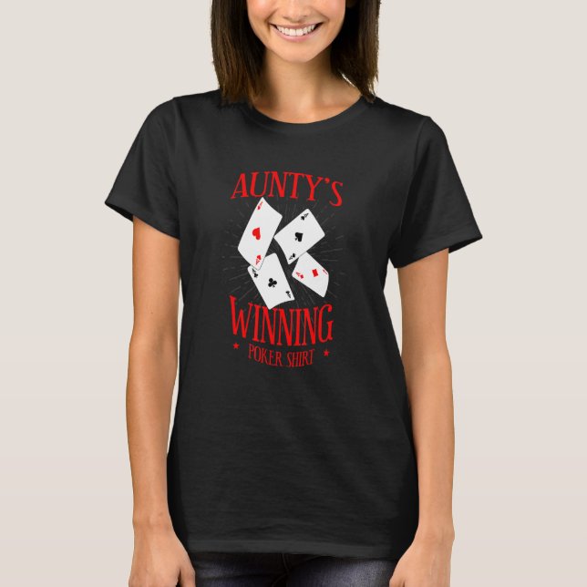 Årets vinnande Poker Spelare Moster Gambling Aunti T Shirt (Framsida)