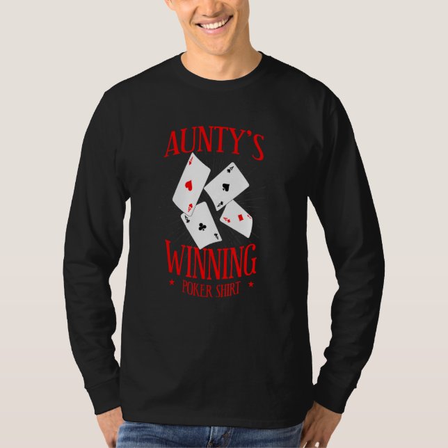 Årets vinnande Poker Spelare Moster Gambling Aunti T Shirt (Framsida)