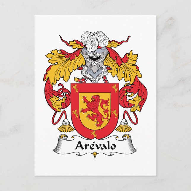 Arevalo Family Crest Vykort (Framsida)