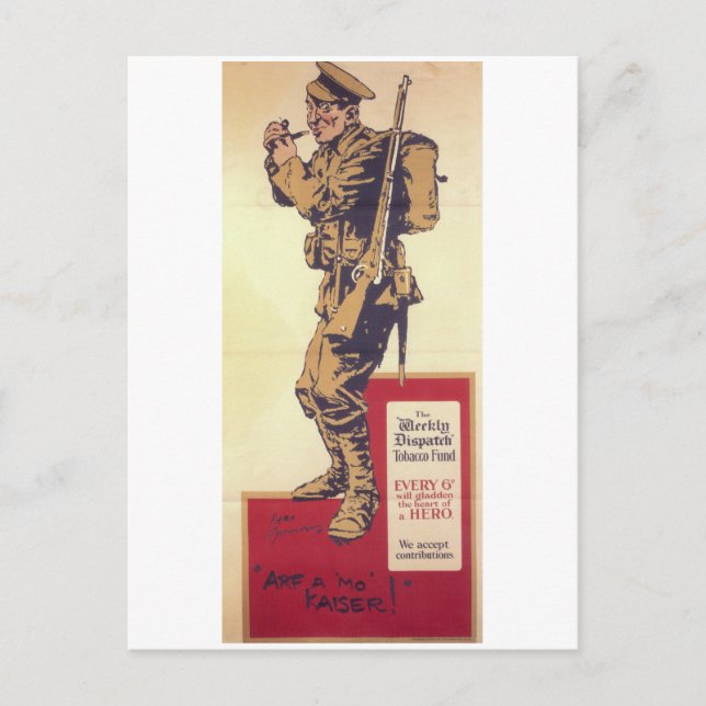 Arf a mo'Kaiser! (1914)_Propaganda Poster Vykort (Framsida)