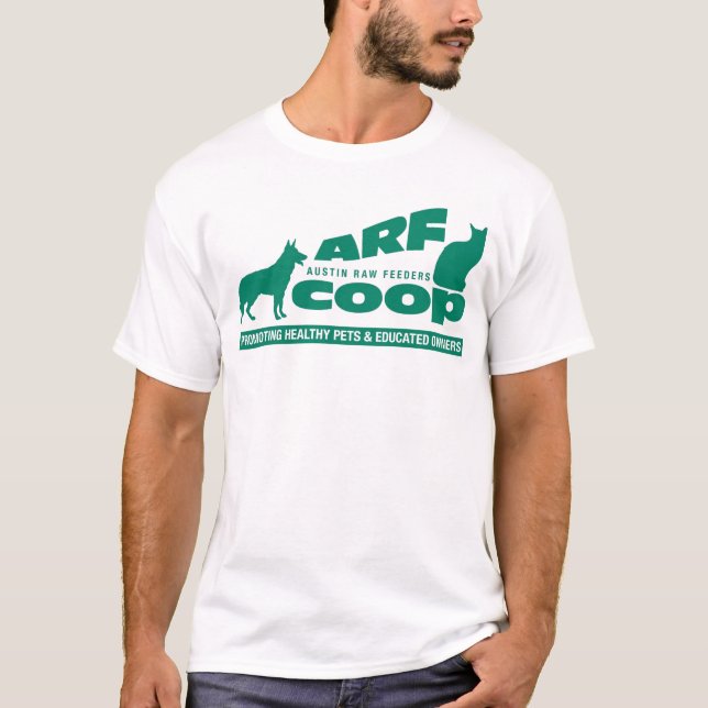 ARF-Konsum: grönt på vit T-shirt (Framsida)
