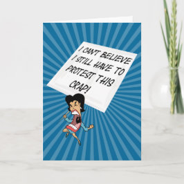 Arg aktivist med protestskylt kort